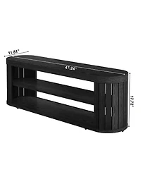Entryway Bench with 2-Tier Shoe Shelf and Bedroom Footrest