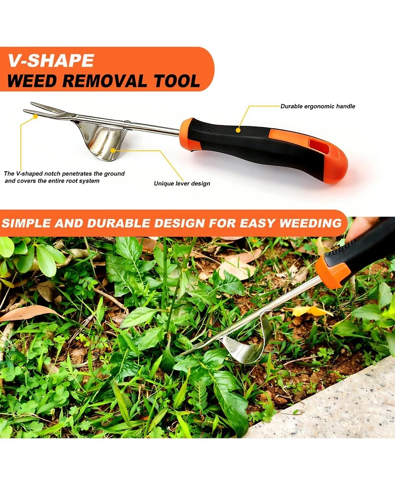 Xdovet Weed Puller Tool 3-Piece Garden Weeder Set