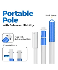 Xdovet Pool Skimmer Net Leaf Rake Adjustable Pole