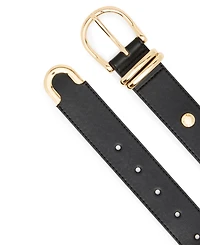 Steve Madden Feathered Edge Stitched Pant Belt
