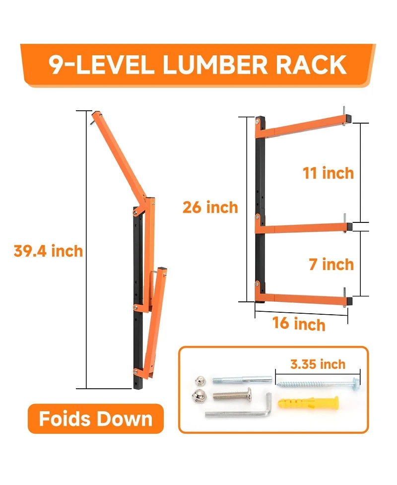 Xdovet Lumber Rack Wall Mount Wood Storage Organizer Metal Shelving Indoor Outdoor