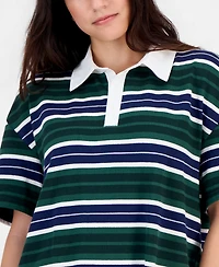 Bar Iii Women's Short-Sleeve Lace-Trim Rugby Dress, Macy's Exclusive
