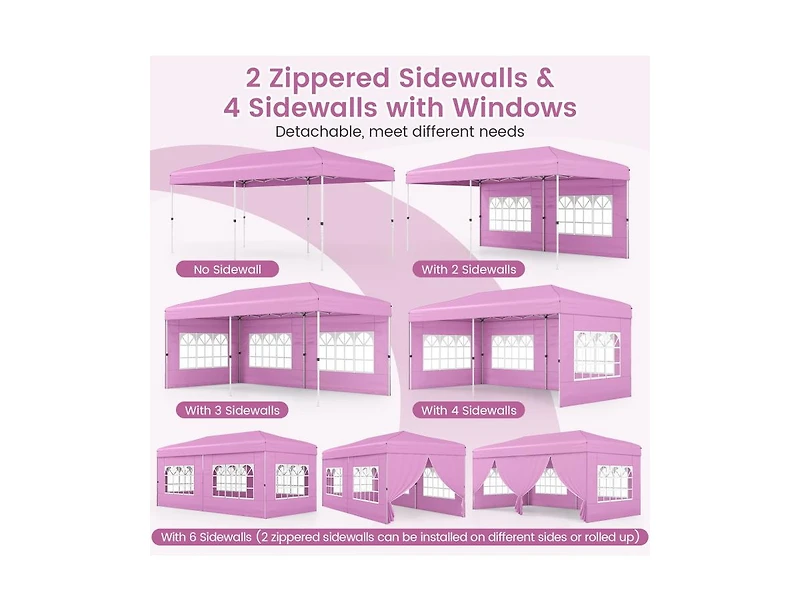 Boyel Living 10 X 20 Feet Pop up Canopy Tent Instant Setup with 6 Sidewalls
