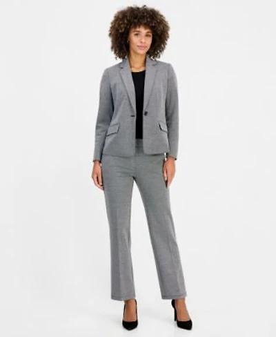 Kasper Womens Knit Jacquard Notched Collar Blazer Audrey Pull On Trousers