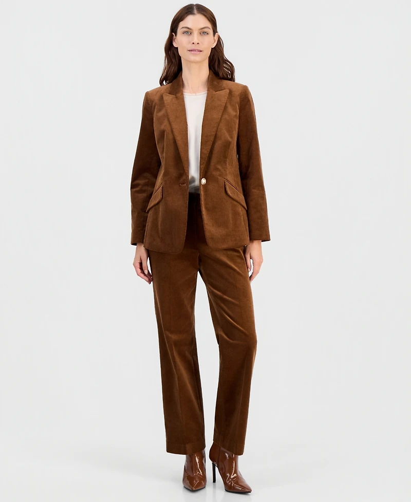 Tahari Asl Women's Single-Button Corduroy Jacket