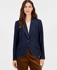 Tahari Asl Women's Denim Single-Button Blazer