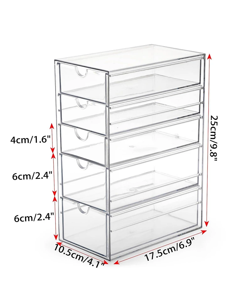 Xdovet 5-Drawer Plastic Organizer for Hair Accessories