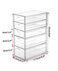 Xdovet 5-Drawer Plastic Organizer for Hair Accessories