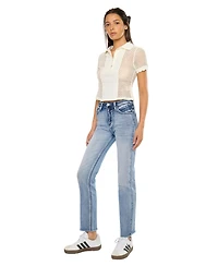 KanCan Women's Sadie High Rise Straight Jeans