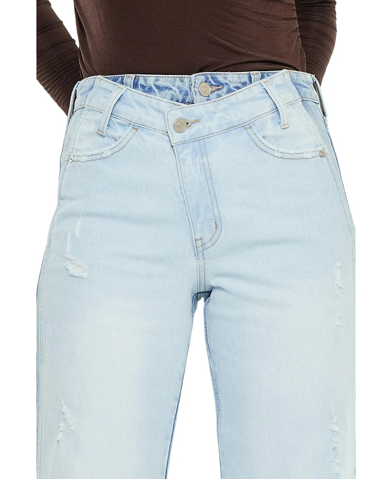 KanCan Women's Clara High Rise Wide-Leg Jeans