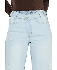 KanCan Women's Clara High Rise Wide-Leg Jeans