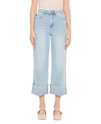 KanCan Women's Sully 90's Crop Wide-Leg Jeans