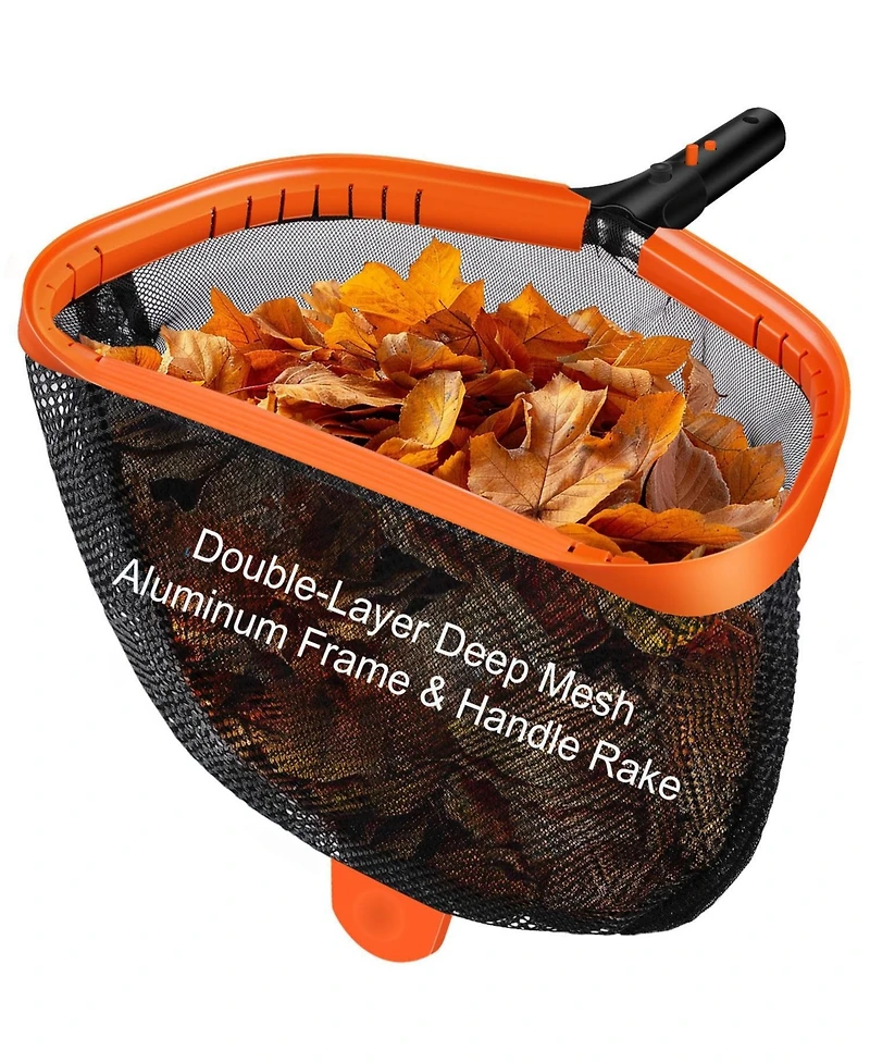 Xdovet Pool Skimmer Net Leaf Rake Aluminum Frame Deep Bag