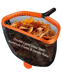 Xdovet Pool Skimmer Net Leaf Rake Aluminum Frame Deep Bag