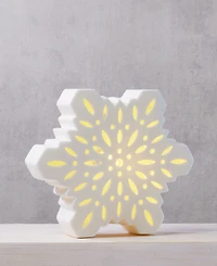 Holiday Lane Opulence Ceramic Snowflake with Led Lights Decor, Macy's Exclusive