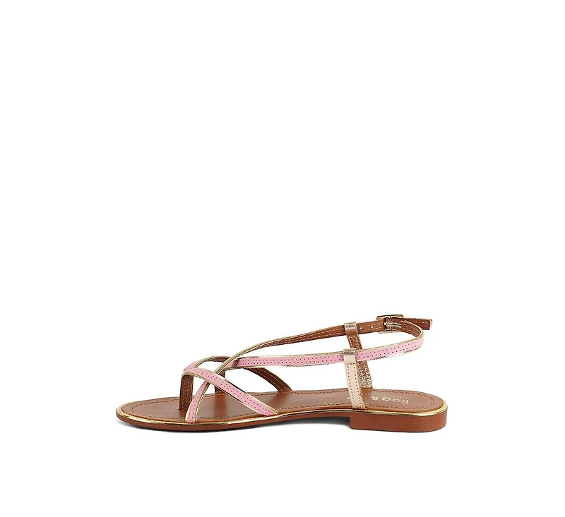 Pheobe Strappy Pink Flat Sandals