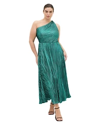 City Chic Plus Kamila One Shoulder Metallic Dress