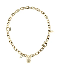 Ferragamo Men's Charm Necklace Ip Yellow Gold Stainless Steel Watch 16.6mm