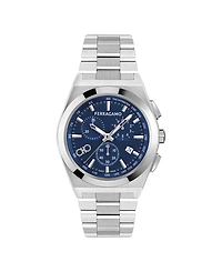Ferragamo Men's Vega Upper East Chrono Silver Stainless Steel Bracelet Watch 42mm