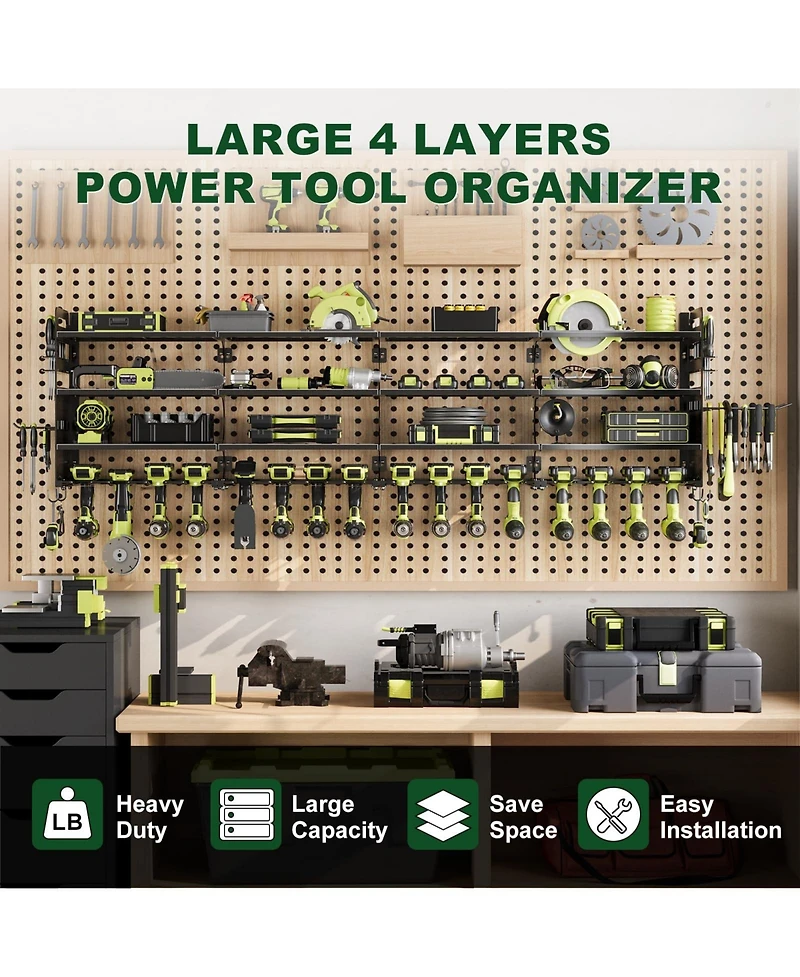 Xdovet Power Tools Organizer Wall Mount Drill Holder Storage Rack