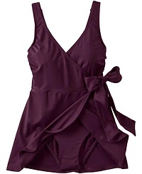 Lands' End Women's Long Side Tie Mini Swim Dress Swimsuit