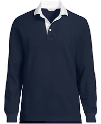Lands' End Men's Long Sleeve Honeycomb Pique Rugby