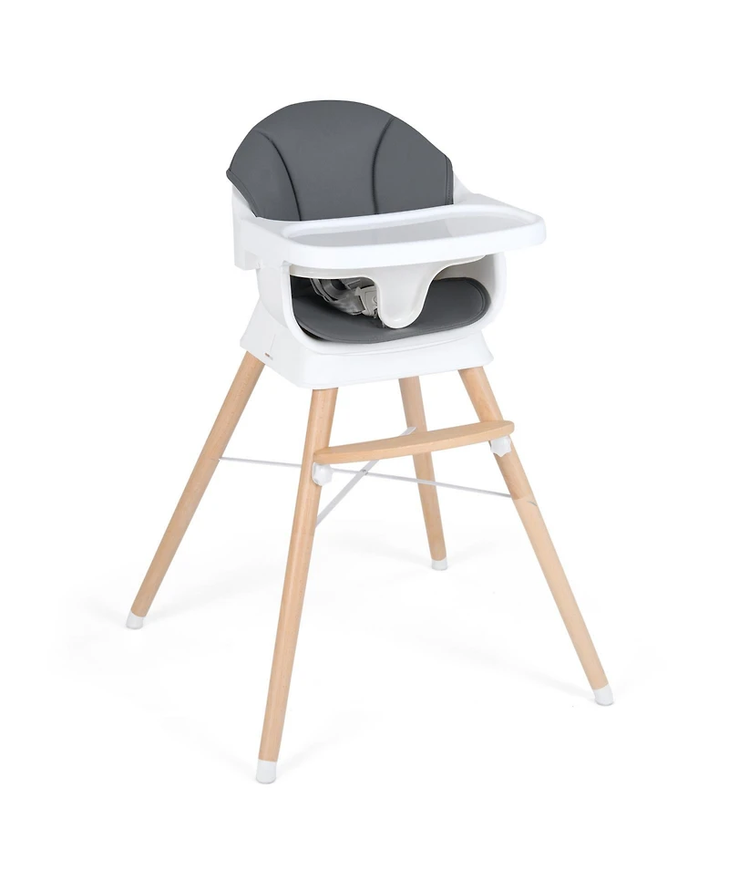 Costway Toddler Solid Wood Feeding Chair Convertible High Chair