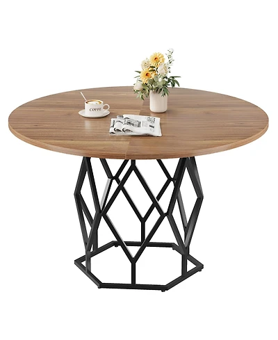 gaomon 47 Inch Round Dining Table, Farmhouse Kitchen Table for 4-6 People, & Room Tables