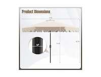 Clihome Patio Umbrella Outdoor Market Umbrella with Crank Tilt Adjustment