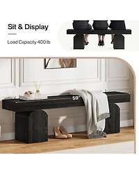 Slickblue 59" Entryway Bench with Arched Bases for Shoes