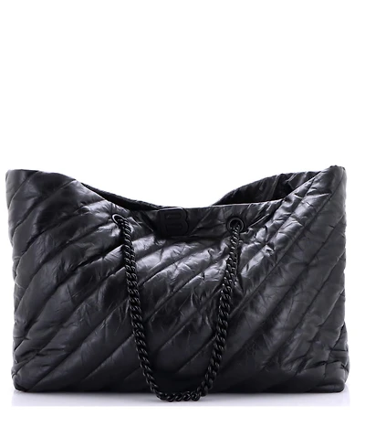 Pre-Owned Balenciaga Crush Carry All Chain Tote Quilted Leather