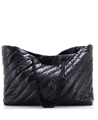 Pre-Owned Balenciaga Crush Carry All Chain Tote Quilted Leather