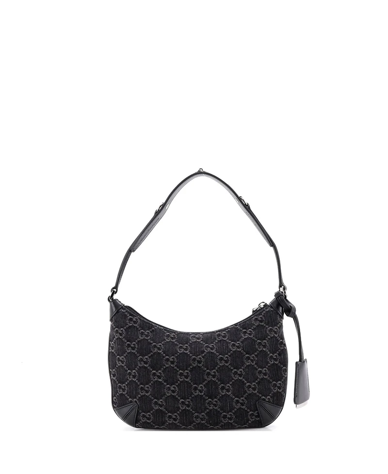 Pre-Owned Gucci Small Horsebit Slim Shoulder Bag Gg Denim with Leather