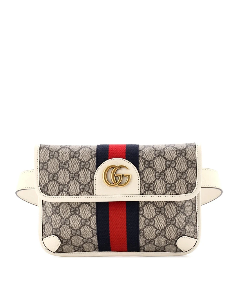 Pre-Owned Gucci Ophidia Flap Belt Bag Gg Coated Canvas with Leather