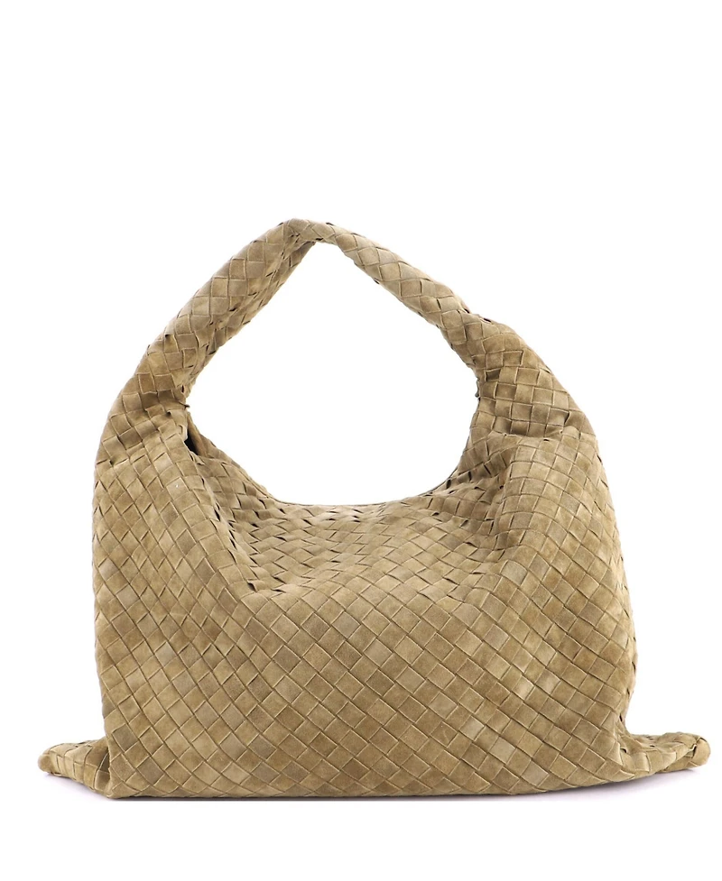 Pre-Owned Bottega Veneta Large Hop Hobo Intrecciato Suede