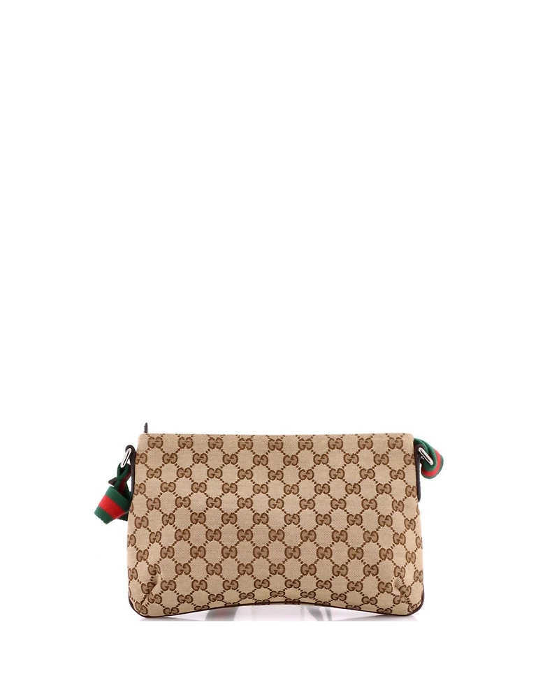 Pre-Owned Gucci Small Web Strap Messenger Bag Gg Canvas