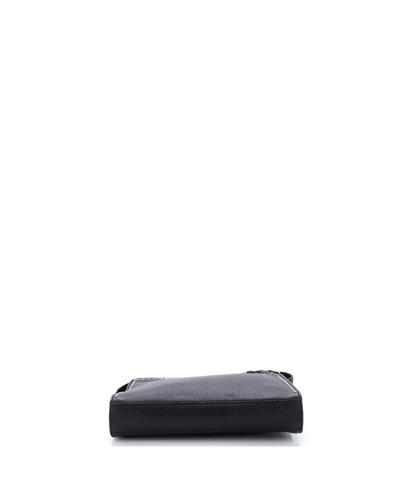 Pre-Owned Fendi Mini Selleria Peekaboo Fit Bag Leather with Laser Cut Detail