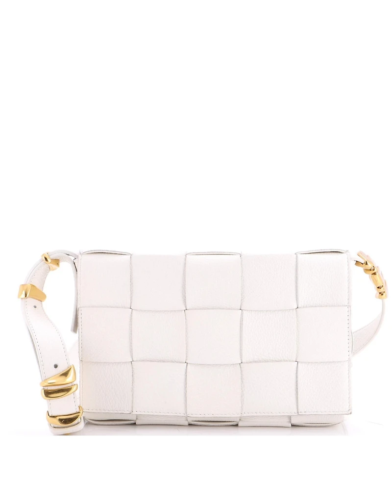 Pre-Owned Bottega Veneta Cassette Crossbody Bag Maxi Intrecciato Grained Leather