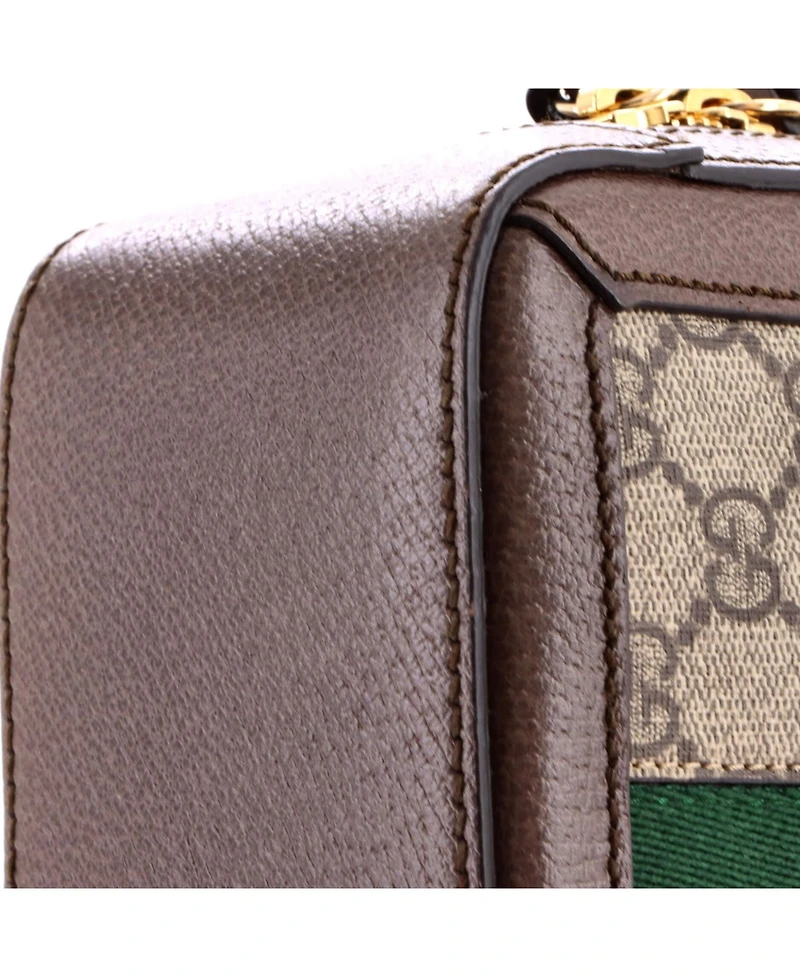 Pre-Owned Gucci Mini Ophidia Zip Around Camera Bag Gg Coated Canvas