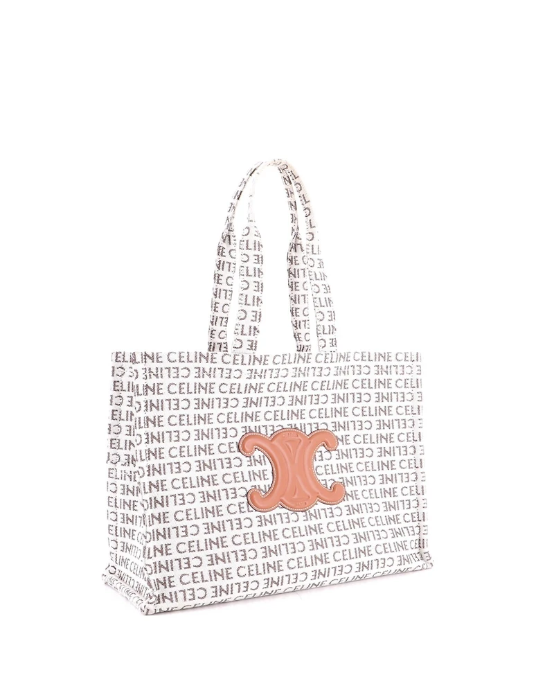 Pre-Owned Celine Large Cabas Thais Tote All Over Logo Jacquard
