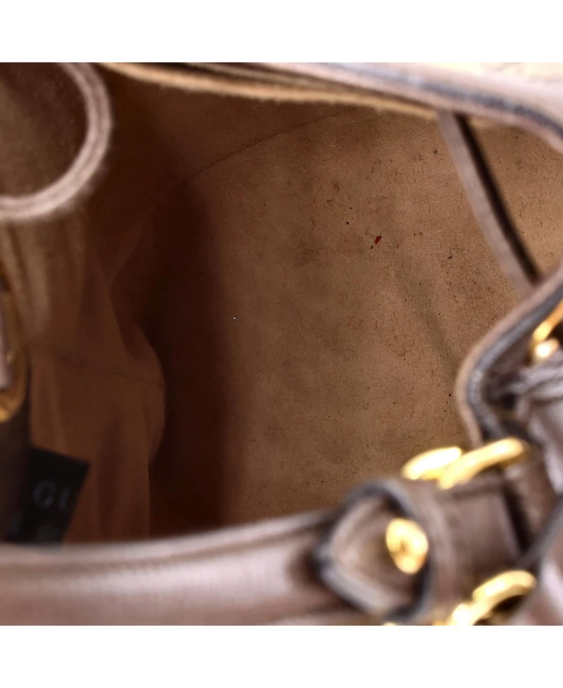 Pre-Owned Gucci Small Ophidia Bucket Bag Gg Coated Canvas