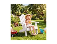 Sugift Set of 2 Kids Hips Outdoor Adirondack Chairs with Tilted High Backrest