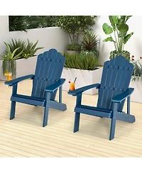 Sugift 2 Piece Adirondack Chair Set with Adult and Kids Outdoor Chairs