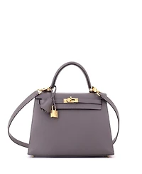 Pre-Owned HERMES Kelly 25 Handbag Grey Epsom with Gold Hardware