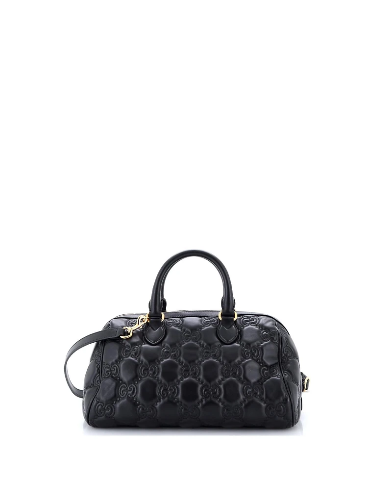 Pre-Owned Gucci Medium Ophidia Convertible Boston Top Handle Bag Gg Matelasse Leather