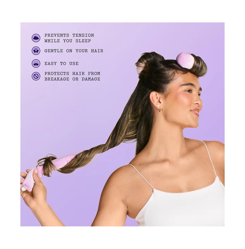Gimme Beauty Chill Curl Heatless Flex Rods Gentle and Bendable Hair Rods for Overnight Curls Snap Closure for Secure Hold Thick Hair, 4 Count