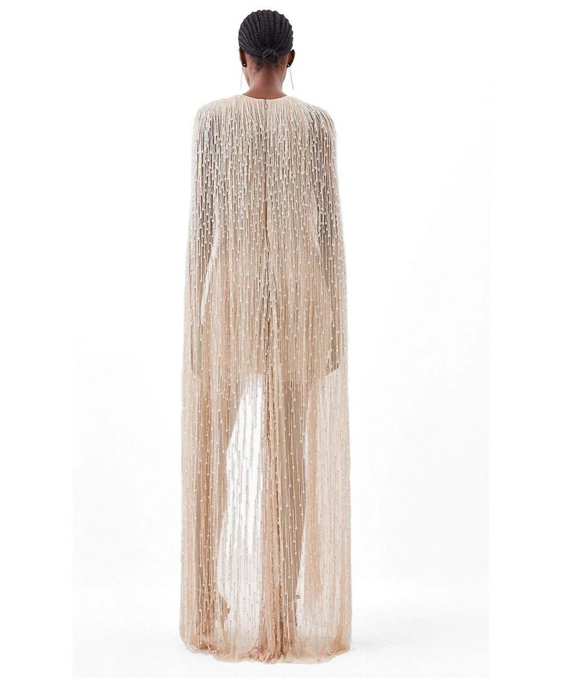 Karen Millen Women's Fringe Cape Mini Dress