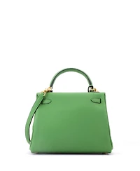 Pre-Owned HERMES Kelly 25 Handbag Green Togo with Gold Hardware