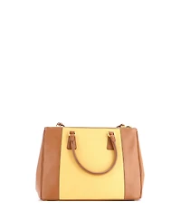 Pre-Owned Prada Medium Bicolor Double Zip Lux Tote Saffiano Leather