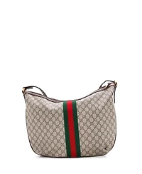Pre-Owned Gucci Large Ophidia Half Moon Hobo Gg Coated Canvas
